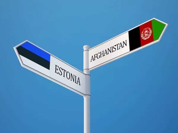阿富汗爱沙尼亚国旗概念 — 图库照片