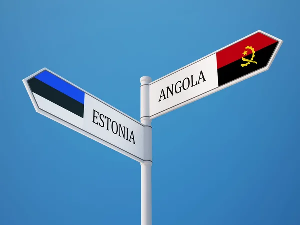 Estland Angola tecken flaggor koncept — Stockfoto