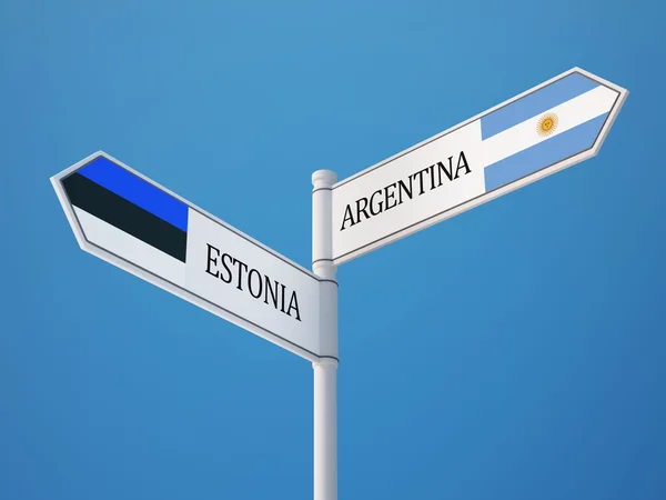 Estland Argentinien unterzeichnen Flaggen Konzept — Stockfoto