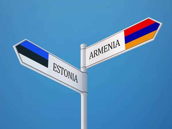 Estonia Armenia Firma el concepto de banderas —  Fotos de Stock