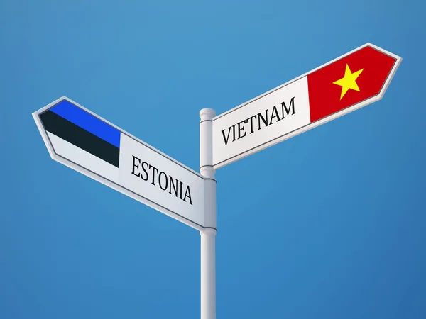 Estland Vietnam tecken flaggor koncept — Stockfoto