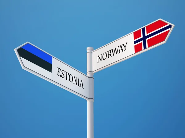 Estonia Norwegia znak flagi koncepcja — Zdjęcie stockowe
