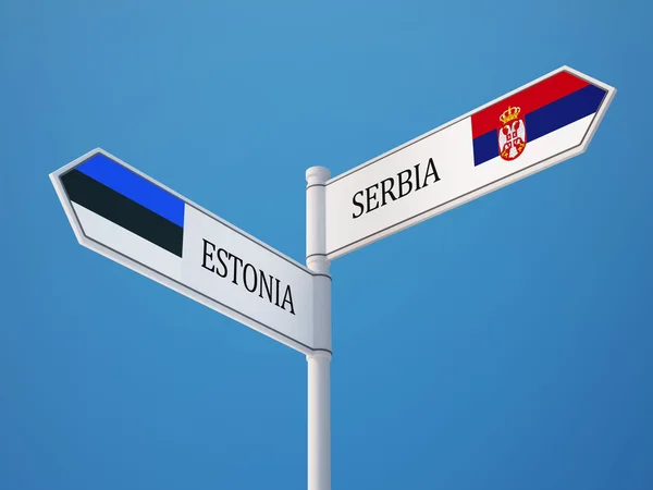 Estonia Serbia   Sign Flags Concept — Stock Photo, Image