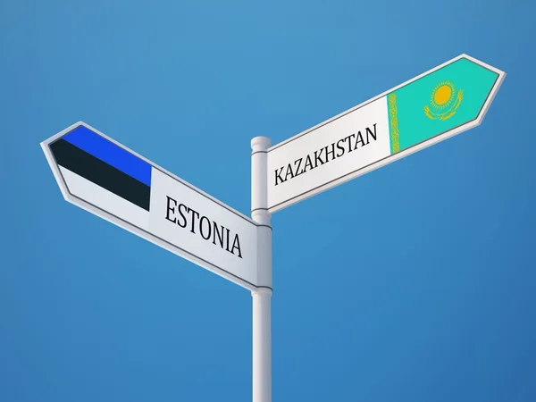 Estonia Kazakistan Concetto di bandiere — Foto Stock