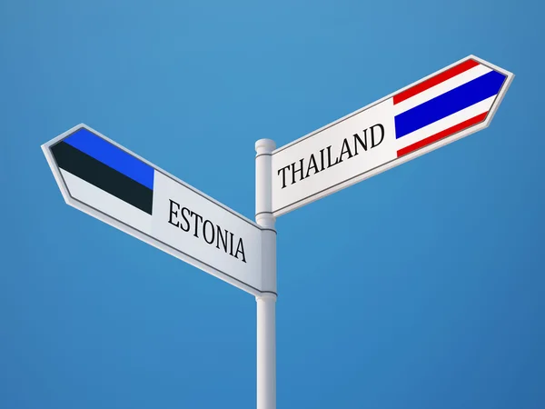 Tailandia Estonia Firma el concepto de banderas —  Fotos de Stock