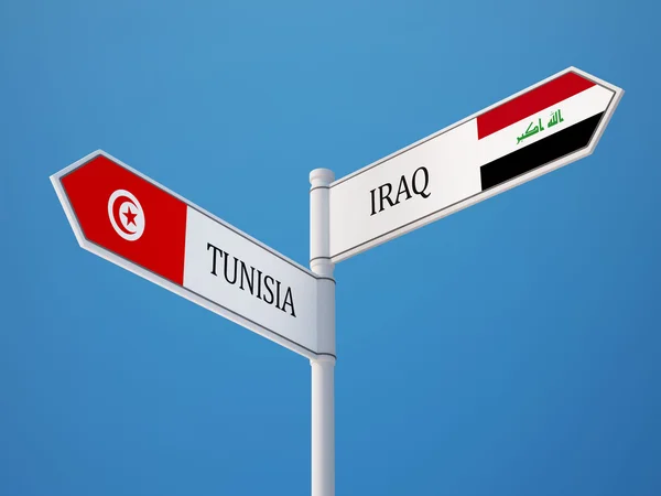 Tunesië Irak teken vlaggen Concept — Stockfoto
