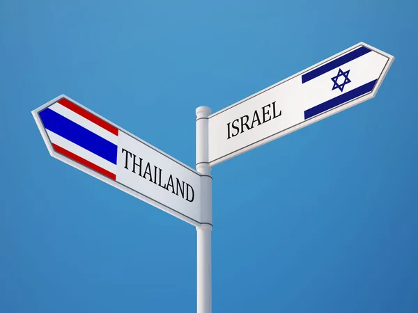 Tayland İsrail işaret bayrakları kavramı — Stok fotoğraf