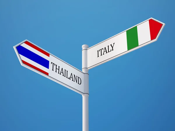 Thailand Italien tecken flaggor koncept — Stockfoto