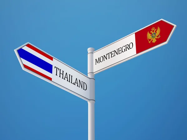 Thailand Montenegro Sign Flags Concept — Stock Photo, Image