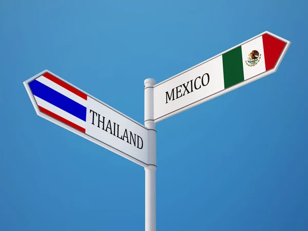 Thailand Mexico Sign Flags Concept — Stock Photo, Image