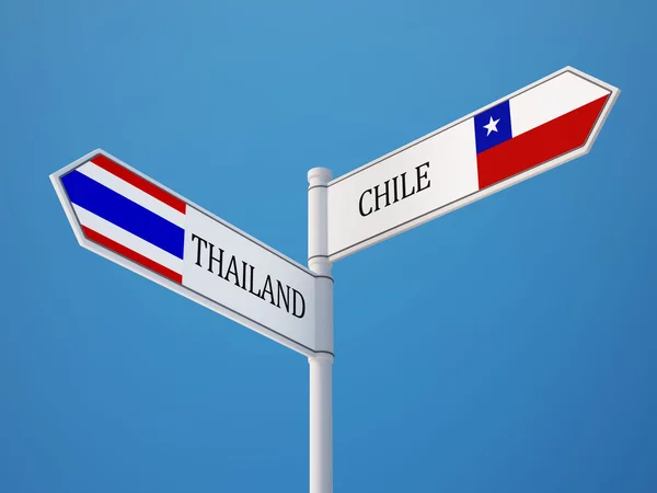 Thailand Chile  Sign Flags Concept — Stock Photo, Image