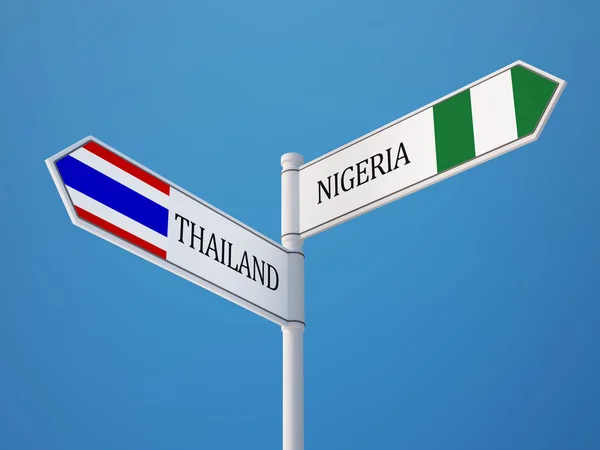 Tajlandia Nigerii znak flagi koncepcja — Zdjęcie stockowe