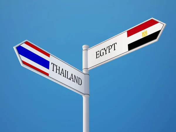 Thaïlande Egypte Signer Drapeaux Concept — Photo