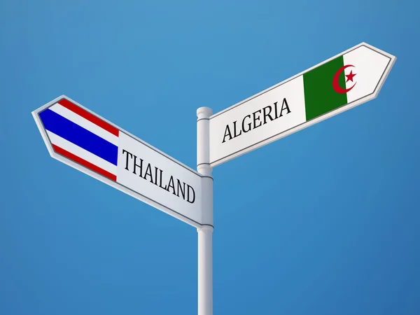 Tailandia Argelia Firma el concepto de banderas —  Fotos de Stock