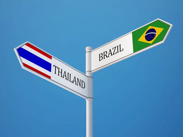 Tailandia Brasil Firma el concepto de banderas —  Fotos de Stock