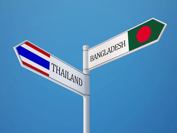 Thajsko Bangladéš znamení příznaky koncept — Stock fotografie
