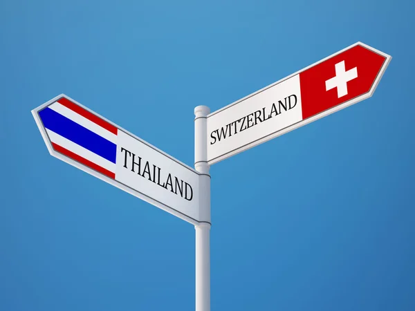 Thailand Switzerland  Sign Flags Concept — Stock Photo, Image