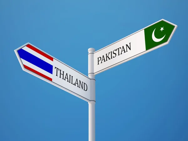 Tailandia Pakistán Sign Flags Concept —  Fotos de Stock