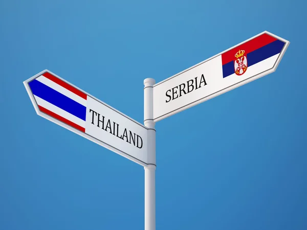 Thailand Servië teken vlaggen Concept — Stockfoto