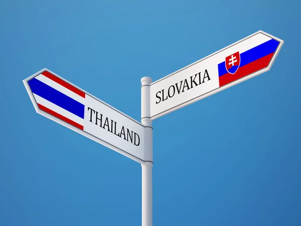 Tailandia Eslovaquia Sign Flags Concept —  Fotos de Stock