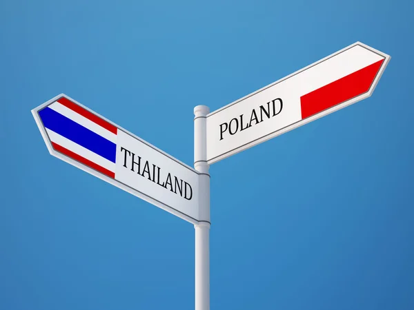 Thailand Polen teken vlaggen Concept — Stockfoto