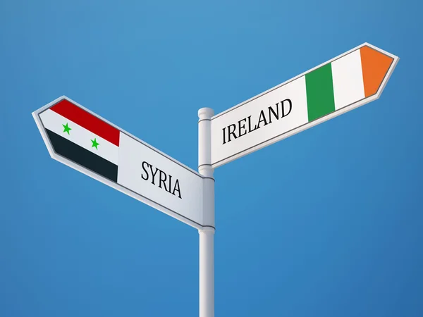 Сирия Ирландия подписала концепцию флагов — стоковое фото