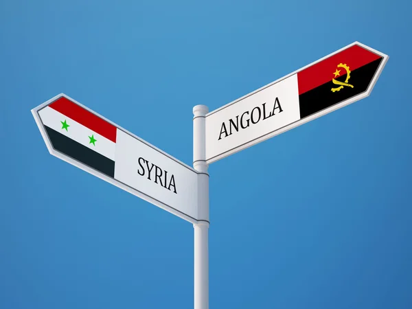 Syrien Angola tecken flaggor koncept — Stockfoto