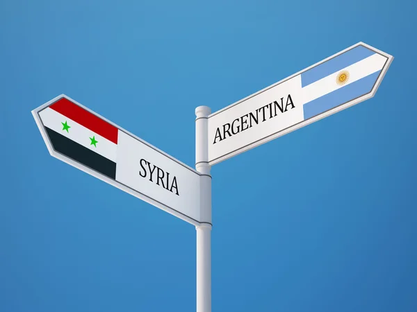Syrië Argentinië teken vlaggen Concept — Stockfoto