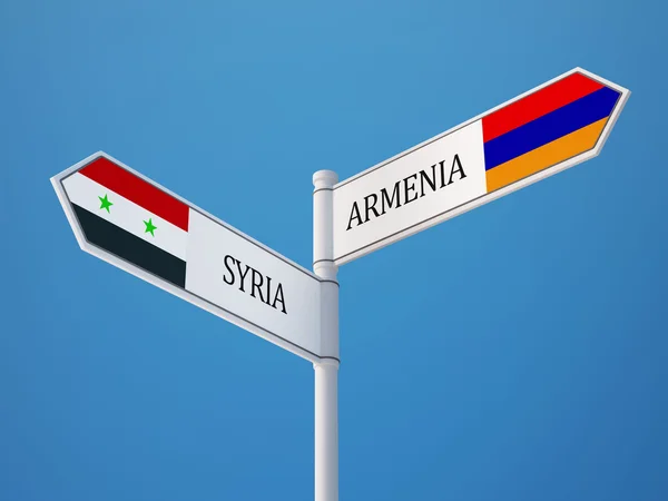 Siria Armenia Firma el concepto de banderas —  Fotos de Stock