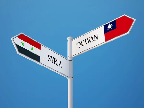 Syria Taiwan  Sign Flags Concept — Stock Photo, Image