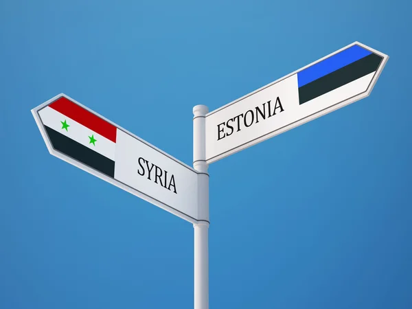 Síria Estónia assinar sinalização Conceito — Fotografia de Stock