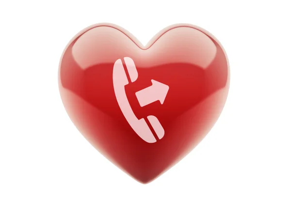 Heart Contact Icon — Stock Photo, Image