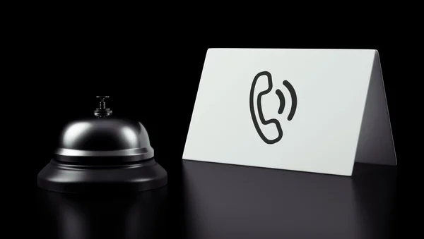 Hotel Bell ikonę kontakt — Zdjęcie stockowe