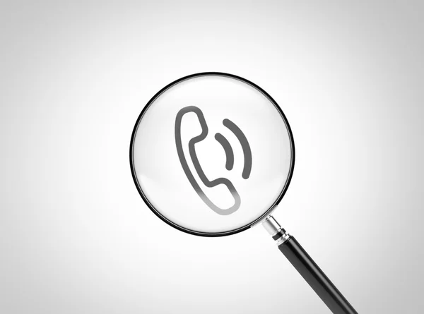 Magnifying Glass Contact Icon — Stock Photo, Image
