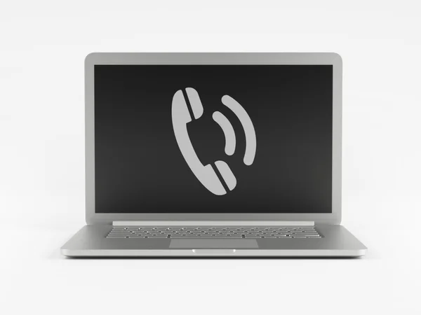 Laptop-Kontaktsymbol — Stockfoto