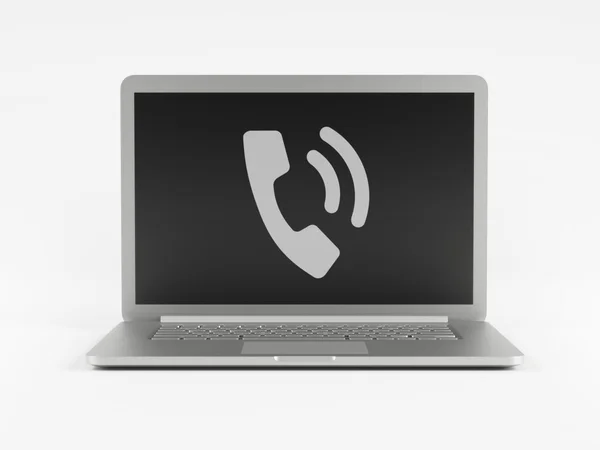 Laptop-Kontaktsymbol — Stockfoto
