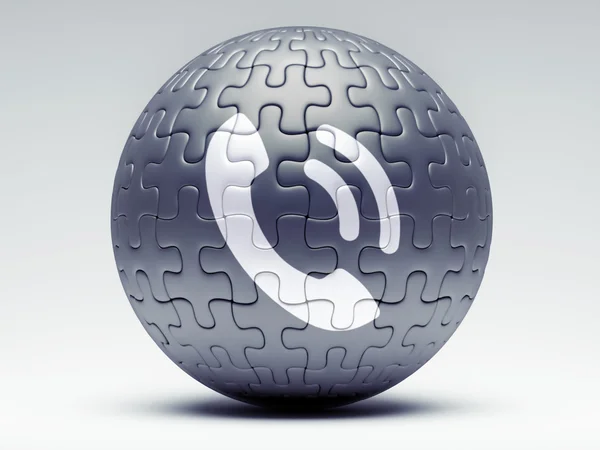 Puzzle Contact Icon — Stock Photo, Image