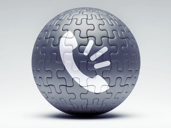 Puzzle Contact Icon — Stock Photo, Image