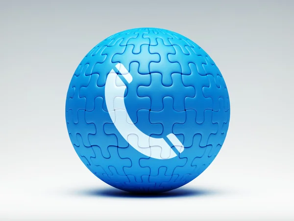 Puzzle Contact Icon — Stock Photo, Image