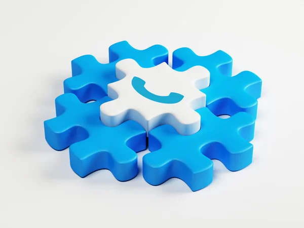 Puzzle Contact Icon — Stock Photo, Image