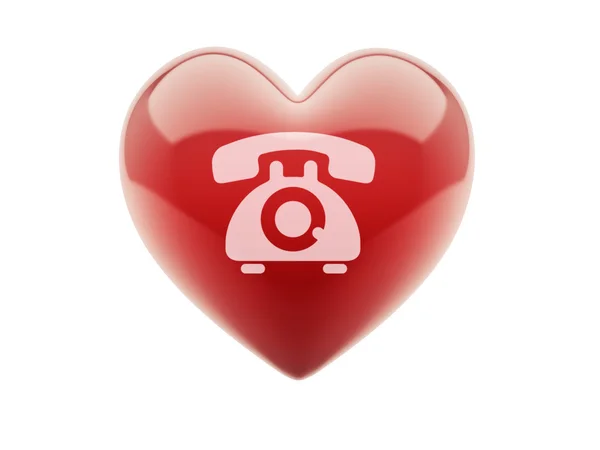 Heart Contact Icon — Stock Photo, Image