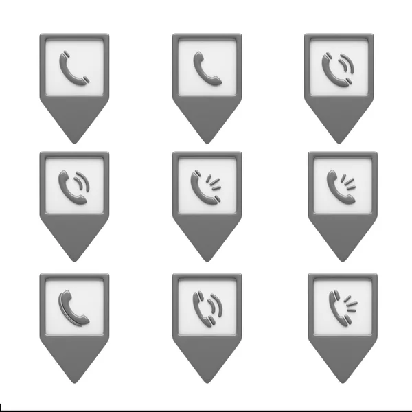 Ícones de contato isolados no branco — Fotografia de Stock