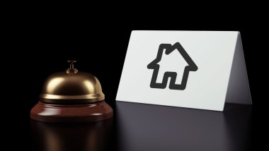 Hotel Bell Home Icon clipart