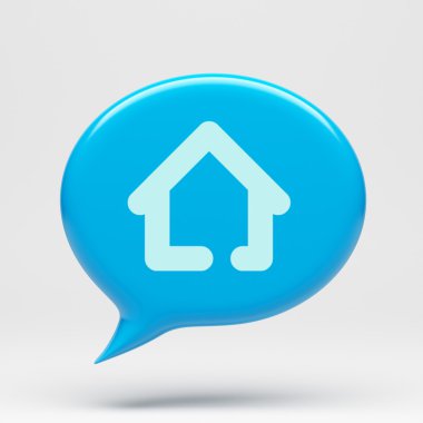 Sohbet kabarcık ev simgesini