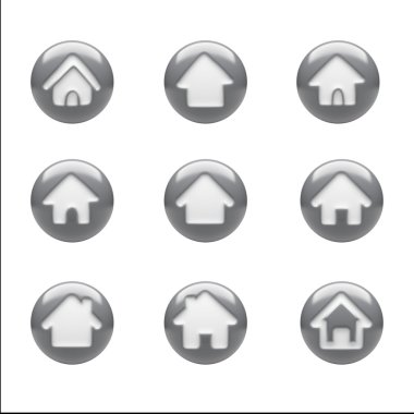 Ev simgeler üzerinde beyaz izole