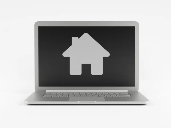 Laptop Home Icon — Stock Photo, Image