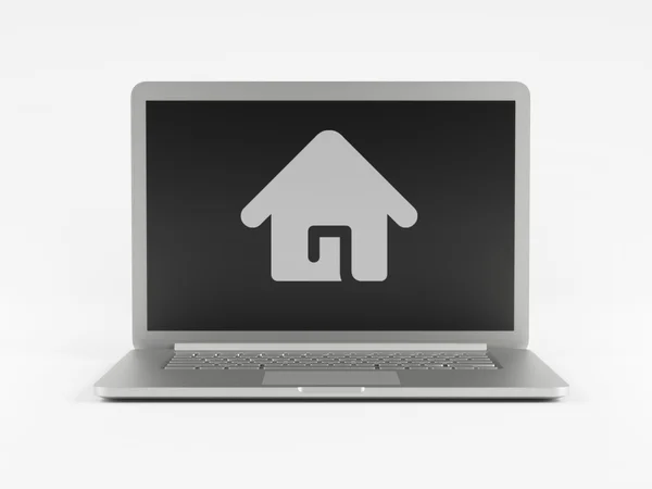 Laptop Home Icon — Stock Photo, Image