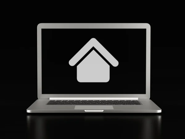 Laptop Home Icon — Stock Photo, Image