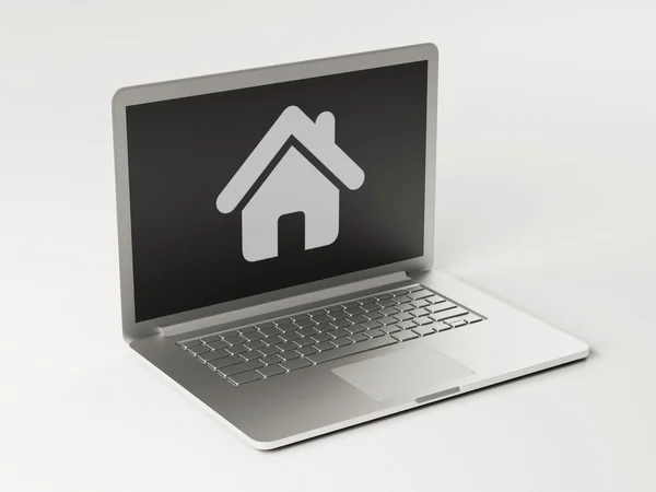 Laptop Home-ikonen — Stockfoto