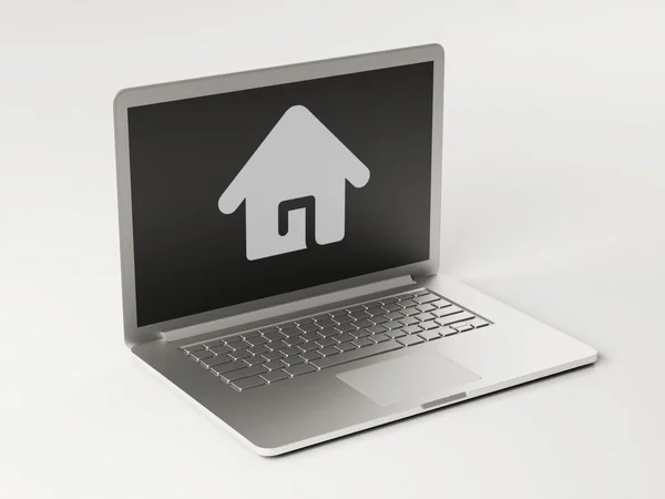 Laptop Home-ikonen — Stockfoto